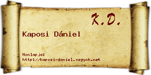 Kaposi Dániel névjegykártya